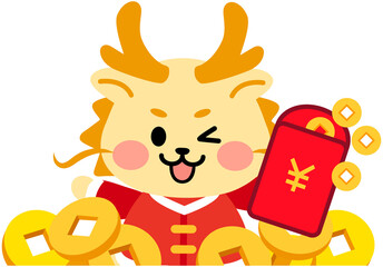 Cute Dragon mascot for Japanese new year