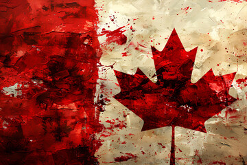A background featuring the Canadian flag, perfect for Canada Day celebrations. Canadian national symbols, dignity. 