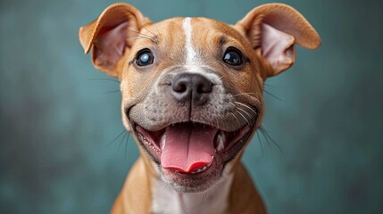 Studio Portrait Funny Excited Bull Terrier, Desktop Wallpaper Backgrounds, Background HD For Designer