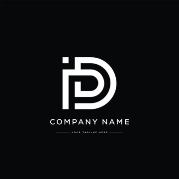 Minimalist iPD Letter Logo. Usable for Business Logo. Monogram Element