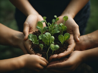 Fototapeta premium plants in hands
