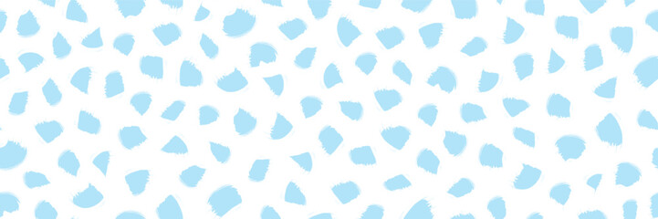 Abstract vector snowflake seamless pattern. Light blue grungy winter season hand-drawn winter snow pattern. Hand drawn spot texture print. Random sketch brush strokes, flecks, speckles snowfall banner