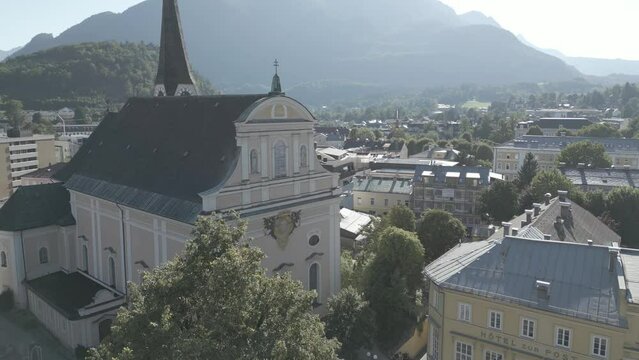 Bad Ischl parish church in Salzkammergut, Upper Austria