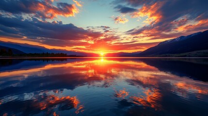 Beautiful Colorful Lake Sunset