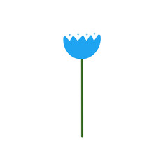 Blue tulip flower doodle art