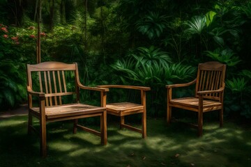 two chairs in the garden