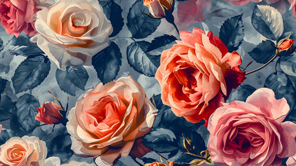Watercolor Roses Pattern