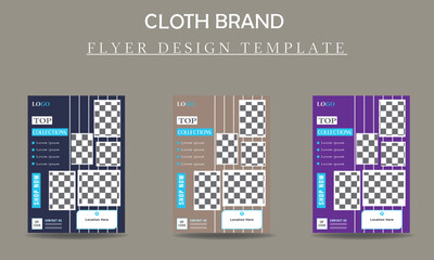 set of elements for cloth brand flyer design