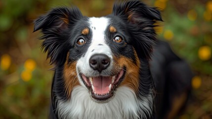 Portrait Happy Border Collie Dog Spring, Desktop Wallpaper Backgrounds, Background HD For Designer