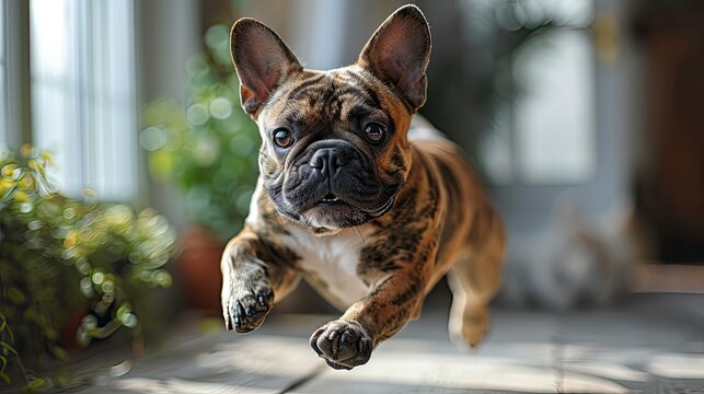 Portrait Jumping Dog Cat On Gray, Desktop Wallpaper Backgrounds, Background HD For Designer