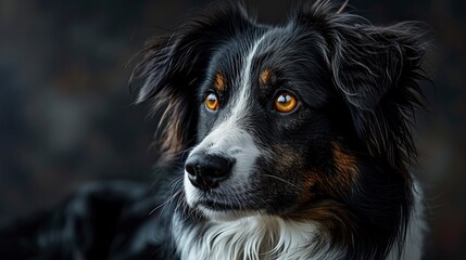 Fototapeta premium Portrait Tabby Cat Border Collie Sheepdog, Desktop Wallpaper Backgrounds, Background HD For Designer