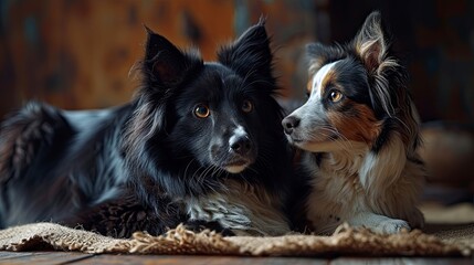 Portrait Tabby Cat Border Collie Sheepdog, Desktop Wallpaper Backgrounds, Background HD For Designer