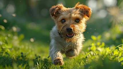 Running Dog On Grass, Desktop Wallpaper Backgrounds, Background HD For Designer