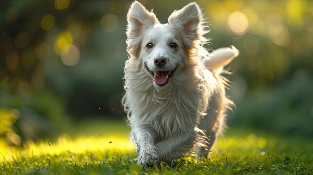 Running Dog On Grass, Desktop Wallpaper Backgrounds, Background HD For Designer