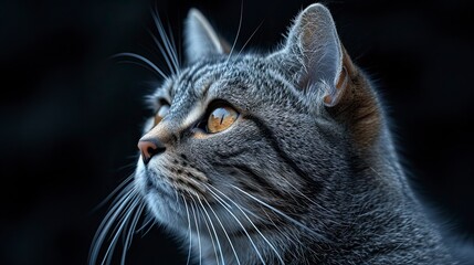Side View Young Gray Tabby Maine, Desktop Wallpaper Backgrounds, Background HD For Designer