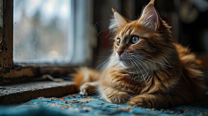 Sitting Sweety Cat Looking Aside Portrait, Desktop Wallpaper Backgrounds, Background HD For Designer