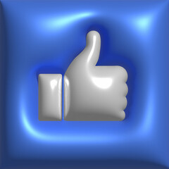 like symbol 3d on a blue background