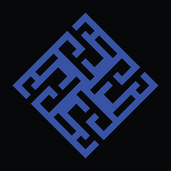 ceramic motif vector design with blue color and black background