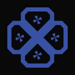 ceramic motif vector design with blue color and black background