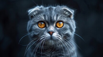 Portrait Funny Cat Scottish Straight, Desktop Wallpaper Backgrounds, Background HD For Designer