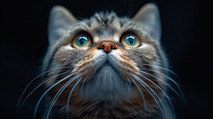 Portrait Funny Cat Scottish Straight, Desktop Wallpaper Backgrounds, Background HD For Designer