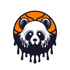 Panda logo for basketball sports team or e-sport emblem vector illustration