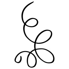 Flourish swirl. Line Art Illustration