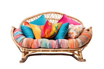 Wicker Wonder: Embracing the Bohemian Chic Rocker Isolated on Transparent Background