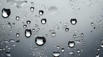 raindrops falling on gray background
