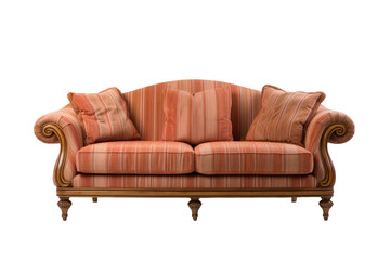 Elegant Camelback Sofa Image Isolated on Transparent Background