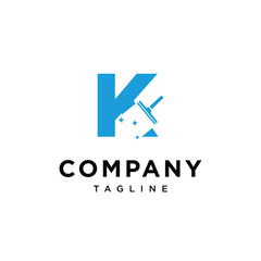 Letter K Glass cleaning logo icon vector template.eps