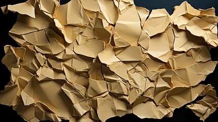Pieces of torn cardboard paper on a black background