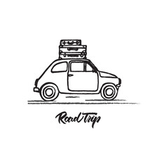 Hand draw road trip logo