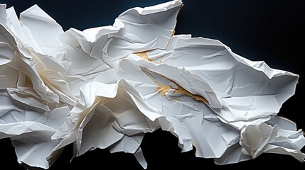 Torn narrow and long strips of white paper