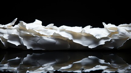 Torn narrow and long strips of white paper