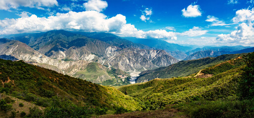 Chicamocha, second-largest canyon worldwide, steep sided canyon carved by the Chicamocha River....