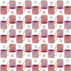 Vector colorful mugs pattern design