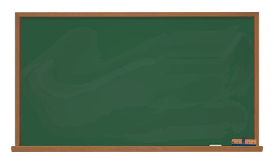 黒板と黒板消しとチョークのイラスト © デデムシ