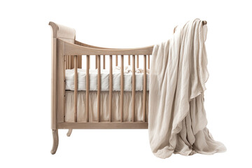 Stylish Crib Infant Bed Render Isolated on Transparent Background - obrazy, fototapety, plakaty