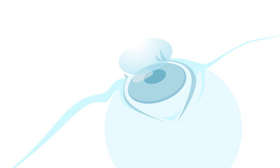 ハードコンタクトレンズと目のイラスト