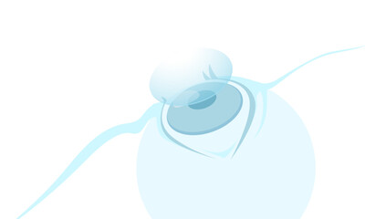 ソフトコンタクトレンズと目のイラスト