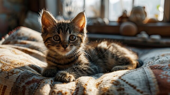 Cute Little Cat Dog Bed Home, Desktop Wallpaper Backgrounds, Background HD For Designer