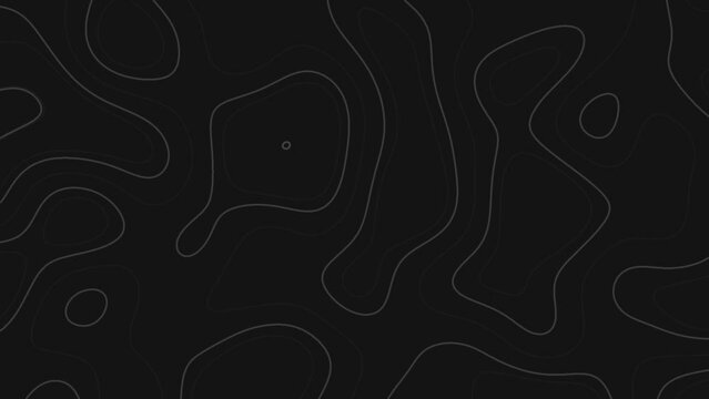 White outline topographic contour map abstract tech motion graphic