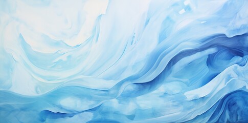 Abstract blue and white wave background. Created with Ai - obrazy, fototapety, plakaty