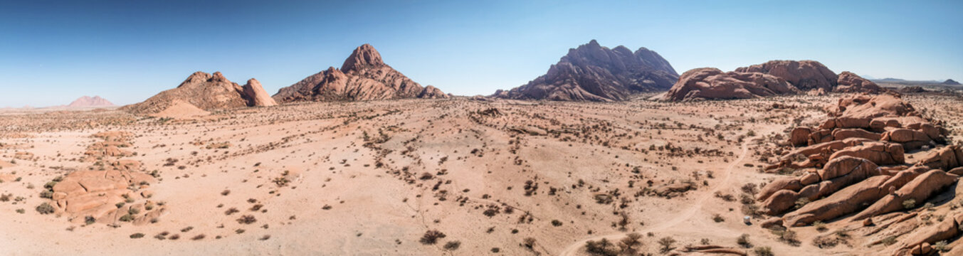 panorama of spitzkoppe inselberg erongo region namibia