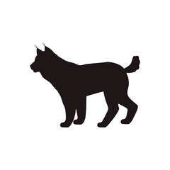 Lynx silhouette, vector illustration isolated on white background
