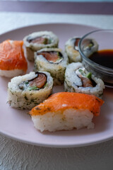 sushi with salmon