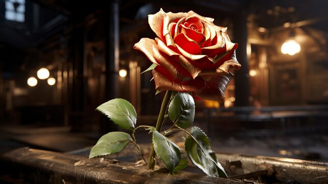   the red rose of the lovebirds is sitting near a fireplace,Valentines Day, Propose day,  Valentines Day date. 