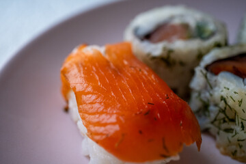 sushi with salmon