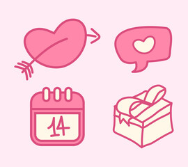 valentines day vector set